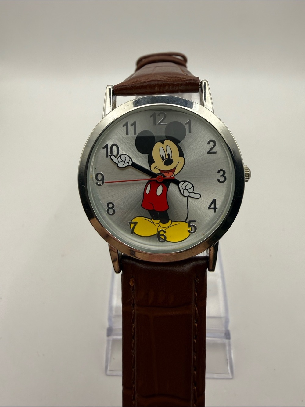 Disney Accutime Unisex Classic Mickey Mouse Watch Brown Band (New Battery)